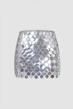 Sequined Mini Skirt - Y2K Fashion Statement with Coquette Aesthetic and Grunge Style