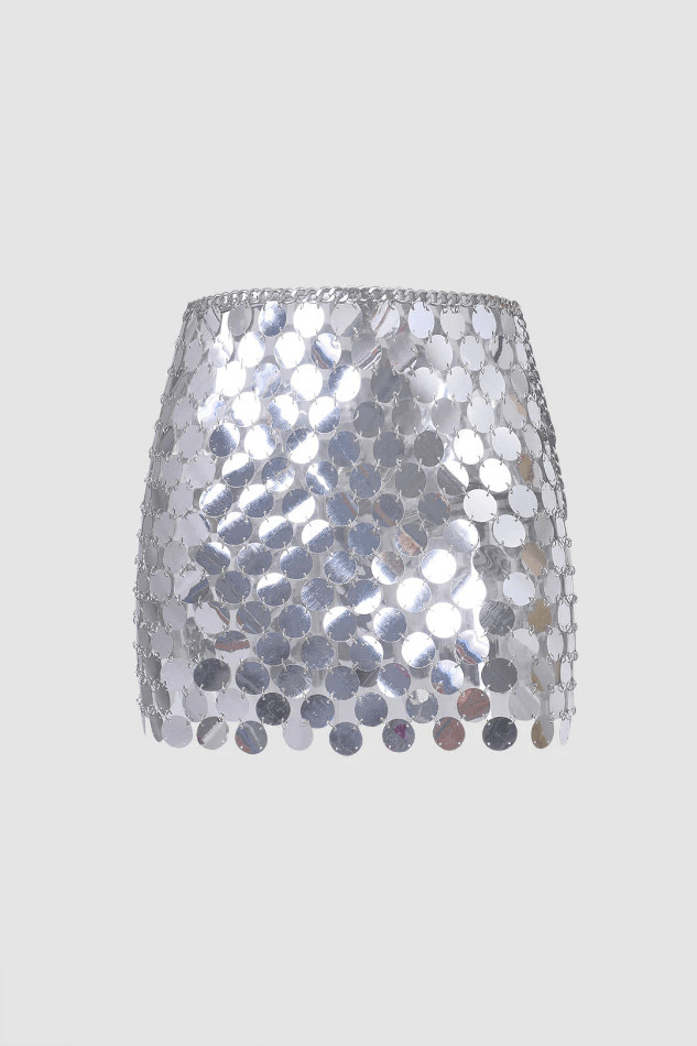 Sequined Mini Skirt - Y2K Fashion Statement with Coquette Aesthetic and Grunge Style
