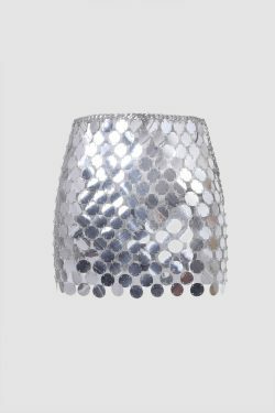 Sequined Mini Skirt - Y2K Fashion Statement with Coquette Aesthetic and Grunge Style