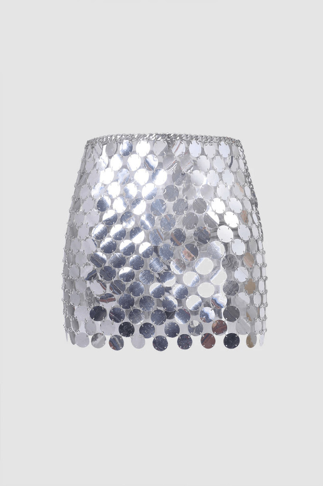 Sequined Mini Skirt - Y2K Fashion Statement with Coquette Aesthetic and Grunge Style