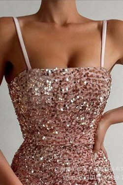 Sequined Suspender Mini Dress - Y2K Fashion Statement with Coquette Aesthetic and Grunge Style