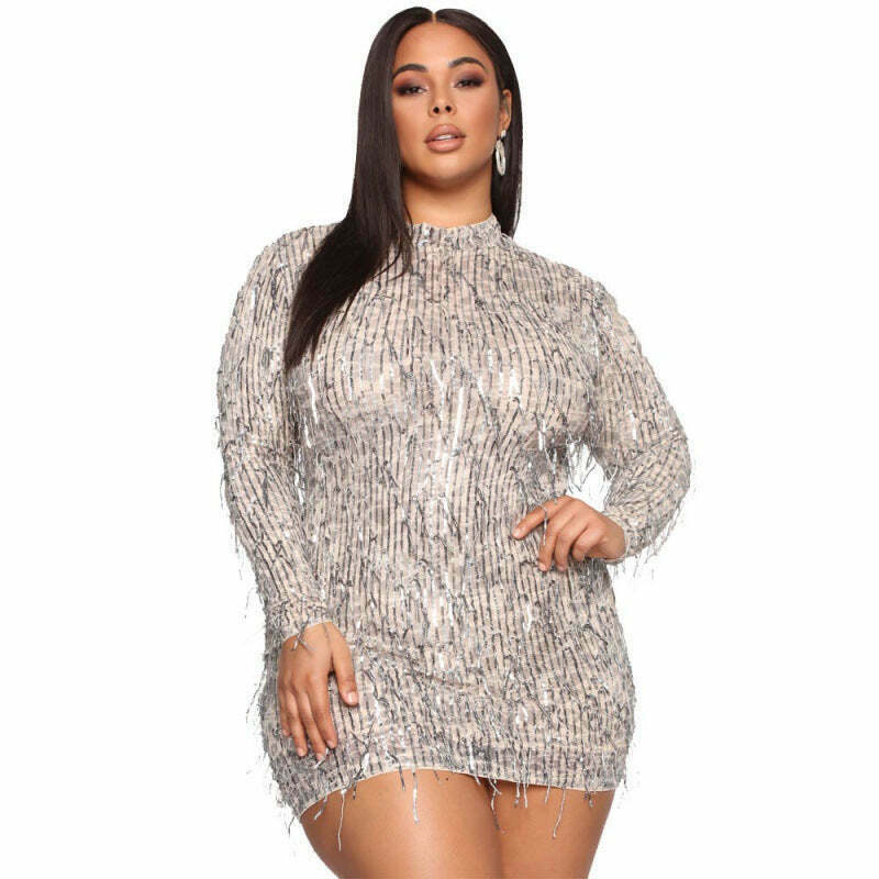 Sequined Turtleneck Dress: Y2K Fashion with Coquette Aesthetic, Grunge Style, and Pastel Goth Vibes Sequined Turtleneck Dress: Y2K Fashion with Coquette Aesthetic, Grunge Style, and Pastel Goth Vibes
