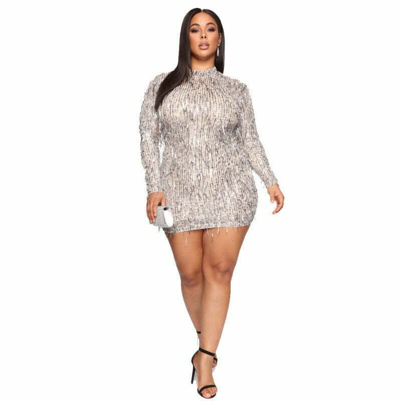 Sequined Turtleneck Dress: Y2K Fashion with Coquette Aesthetic, Grunge Style, and Pastel Goth Vibes Sequined Turtleneck Dress: Y2K Fashion with Coquette Aesthetic, Grunge Style, and Pastel Goth Vibes
