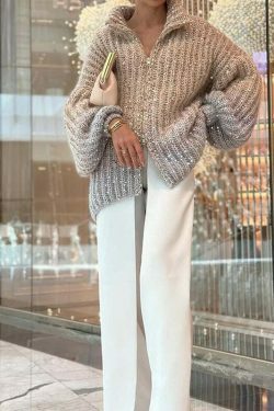 Sequined V-Neck Hoodie Sweater: Y2K Coquette Grunge A