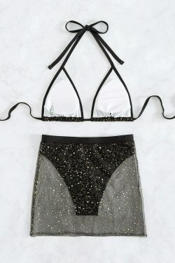 Sequins Bikini Set: Y2K Fashion Statement for Women - Sexy Two-Piece Swimsuit with Sparkling Glamour