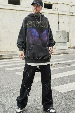 Serotonin Graphic Washed Cotton Hoodie - Y2K Aesthetic Coquette Style for Women's Fashion