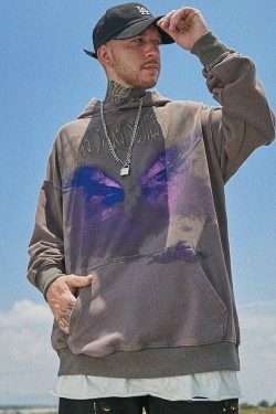 Serotonin Graphic Washed Cotton Hoodie - Y2K Aesthetic Coquette Style for Women's Fashion