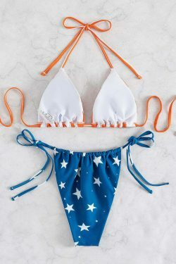 Sexy Star Stripe Bikini - Y2K Fashion Swimwear for Women with a Flirty Aesthetic