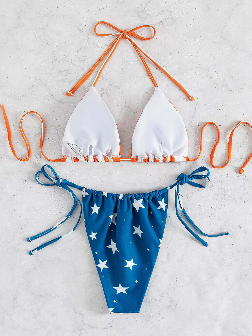 Sexy Star Stripe Bikini - Y2K Fashion Swimwear for Women with a Flirty Aesthetic Sexy Star Stripe Bikini - Y2K Fashion Swimwear for Women with a Flirty Aesthetic