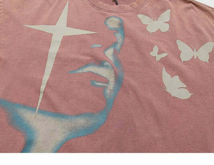 Shadow Butterflies Vintage Wash T-Shirt - Y2K Fashion Grunge Aesthetic Cute Tops Pastel Goth Shadow Butterflies Vintage Wash T-Shirt - Y2K Fashion Grunge Aesthetic Cute Tops Pastel Goth