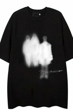 Shadow People Graphic Tee - Y2K Fashion Aesthetic Top for Women - Coquette Style Grunge Outfit