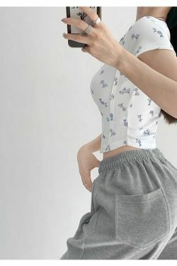 Shea Floral Crop Top - Y2K Fashion - Coquette Aesthetic - Grunge Style - Cute Tops - Pastel Goth