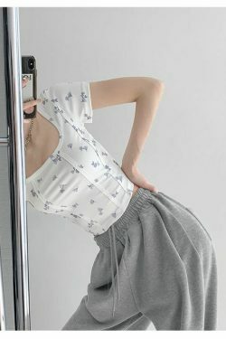 Shea Floral Crop Top - Y2K Fashion - Coquette Aesthetic - Grunge Style - Cute Tops - Pastel Goth