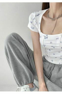 Shea Floral Crop Top - Y2K Fashion - Coquette Aesthetic - Grunge Style - Cute Tops - Pastel Goth