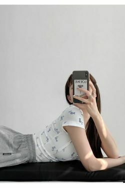 Shea Floral Crop Top - Y2K Fashion - Coquette Aesthetic - Grunge Style - Cute Tops - Pastel Goth