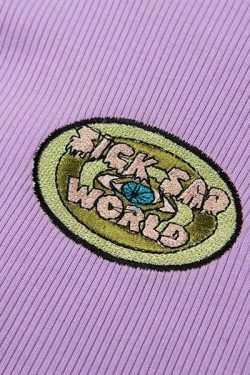 Sick Sad World Purple Turtleneck: Y2K Aesthetic Coquette Fashion Grunge Style Cute Top