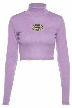 Sick Sad World Purple Turtleneck: Y2K Aesthetic Coquette Fashion Grunge Style Cute Top