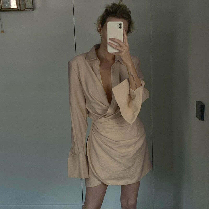 Sienna Draped Dress - Y2K Fashion Statement with Coquette & Grunge Aesthetics Sienna Draped Dress - Y2K Fashion Statement with Coquette & Grunge Aesthetics