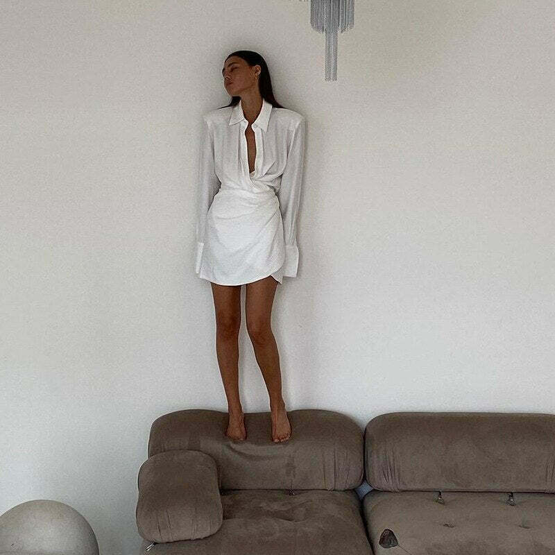 Sienna Draped Dress - Y2K Fashion Statement with Coquette & Grunge Aesthetics Sienna Draped Dress - Y2K Fashion Statement with Coquette & Grunge Aesthetics