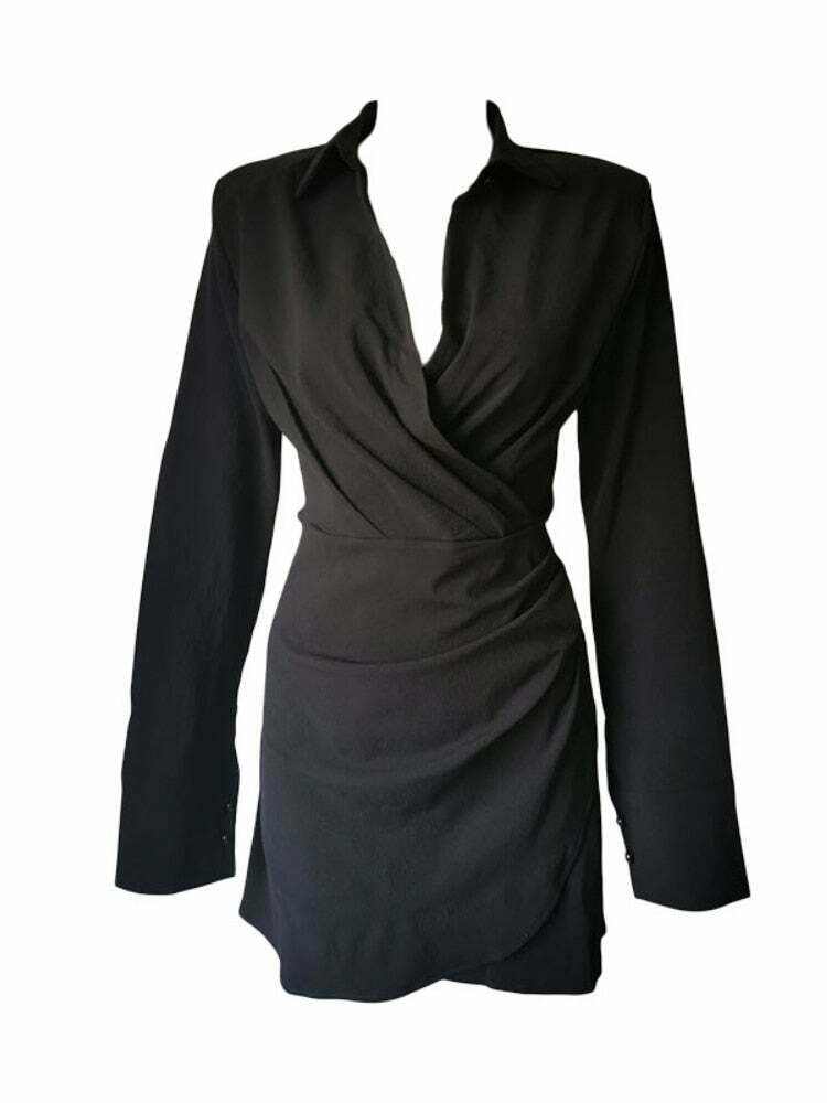 Sienna Draped Dress - Y2K Fashion Statement with Coquette & Grunge Aesthetics Sienna Draped Dress - Y2K Fashion Statement with Coquette & Grunge Aesthetics