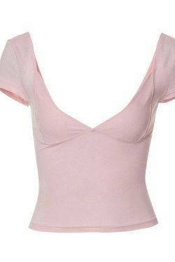 Simplicity Speaks V-Neck Top - Y2K Coquette Grunge Aesthetic