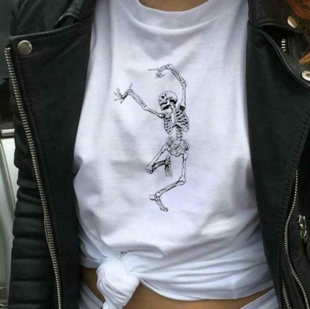 Skull T-Shirt: Y2K Fashion with Coquette and Grunge Aesthetic, Cute Tops and Pastel Goth Vibes