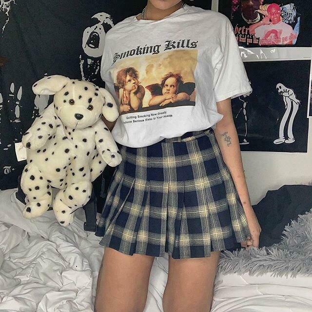 Smoking Kills T-Shirt - Y2K Fashion Statement with Grunge Aesthetic and Coquette Style