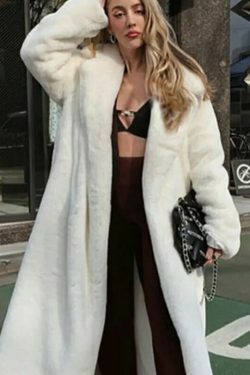 Snow Queen Elegance Faux Fur Coat - Y2K Fashion Statement for Women