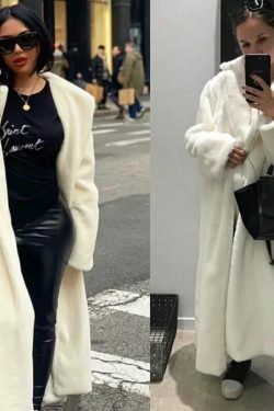Snow Queen Elegance Faux Fur Coat - Y2K Fashion Statement for Women