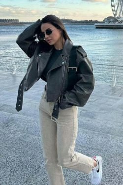 Soho Slick Leather Jacket - Y2K Fashion Statement for Women with Coquette and Grunge Aesthetic