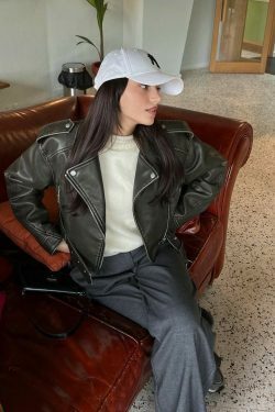 Soho Slick Leather Jacket - Y2K Fashion Statement for Women with Coquette and Grunge Aesthetic