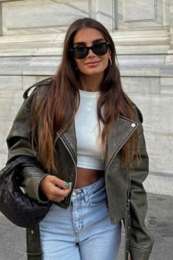 Soho Slick Leather Jacket - Y2K Fashion Statement for Women with Coquette and Grunge Aesthetic