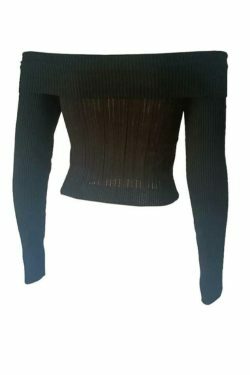 Solid Flower Decor Off Shoulder Sweater - Y2K Aesthetic Coquette Style for Women's Fashion