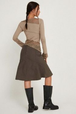 Sophia's Coquette Lace Tee: Y2K Fashion Aesthetic with Grunge and Pastel Goth Vibes