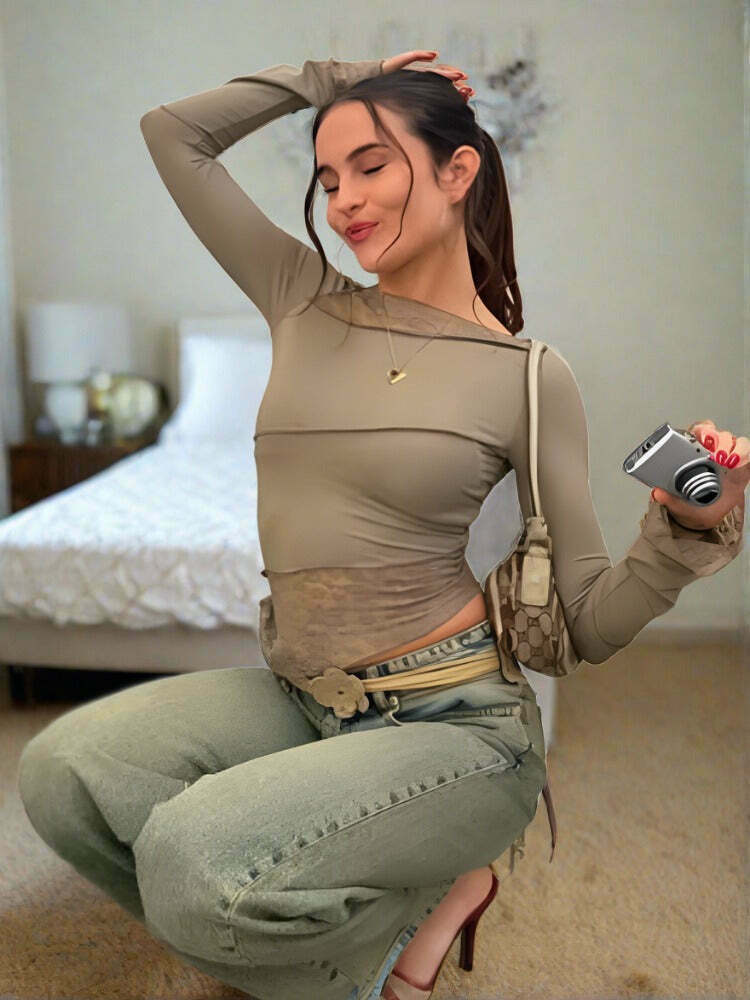 Sophia's Coquette Lace Tee: Y2K Fashion Aesthetic with Grunge and Pastel Goth Vibes Sophia's Coquette Lace Tee: Y2K Fashion Aesthetic with Grunge and Pastel Goth Vibes