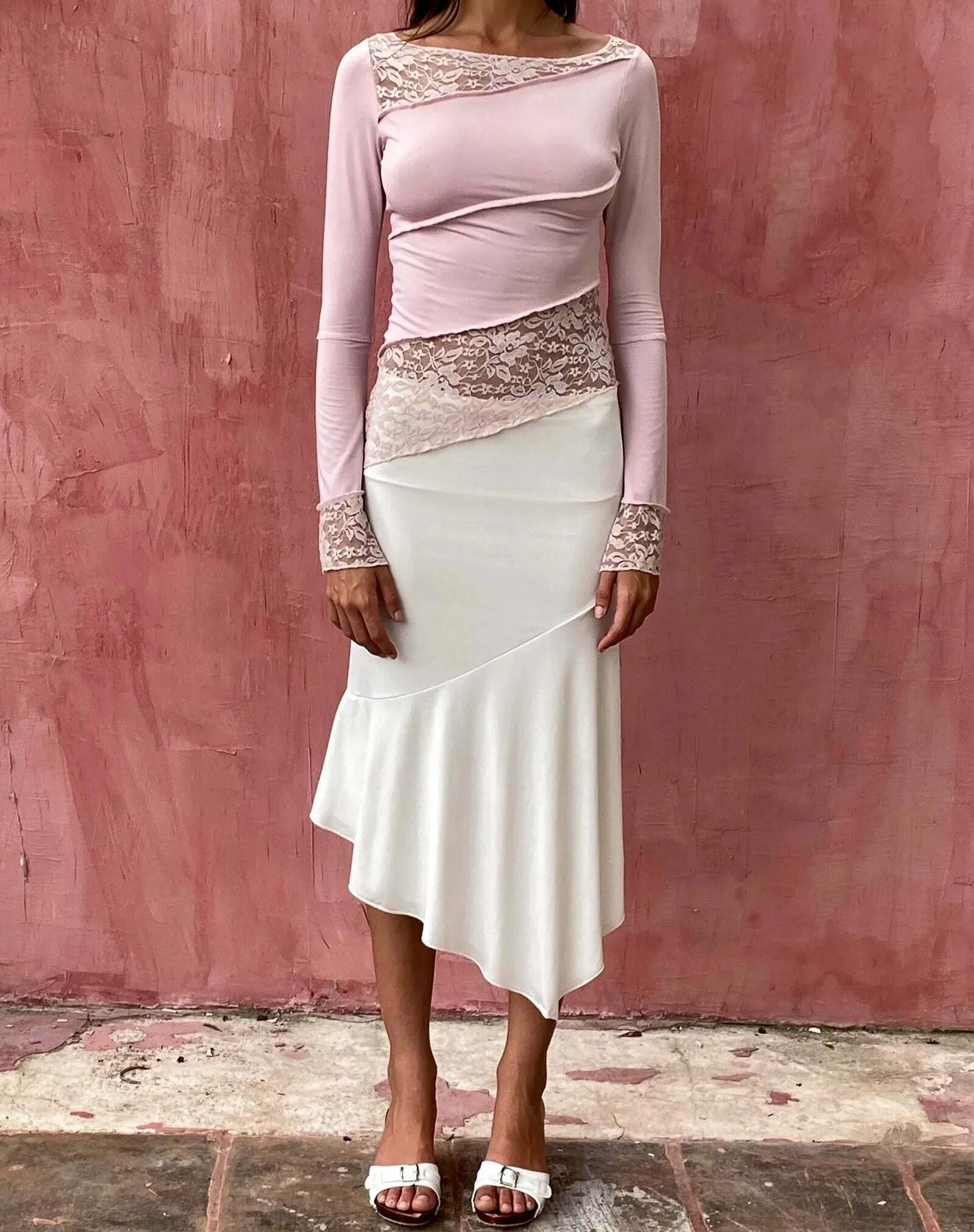 Sophia's Coquette Lace Tee: Y2K Fashion Aesthetic with Grunge and Pastel Goth Vibes Sophia's Coquette Lace Tee: Y2K Fashion Aesthetic with Grunge and Pastel Goth Vibes