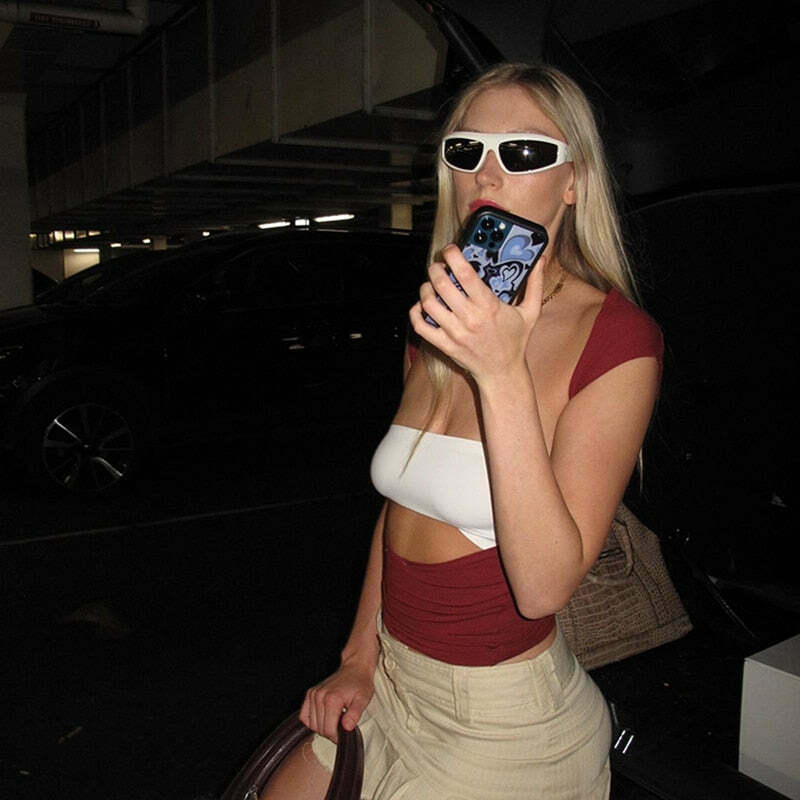 Sophie Hollow Out Top: Y2K Fashion Staple with Coquette Aesthetic and Grunge Style