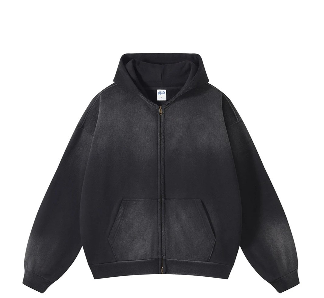 Spray Dyed Zip-Up Hoodie - Y2K Fashion Aesthetic for Women - Coquette Style Grunge Outfits Spray Dyed Zip-Up Hoodie - Y2K Fashion Aesthetic for Women - Coquette Style Grunge Outfits