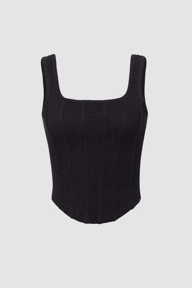 Square Neck Corset Top: Y2K Fashion with Coquette Aesthetic, Grunge Style, and Pastel Goth Vibes