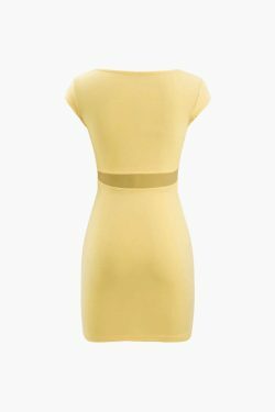 Square Neck Cut Out Back Bodycon Mini Dress - Y2K Coquette Grunge Aesthetic