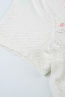 Square Neck Lace Trim Tee: Y2K Fashion Aesthetic Top for Women - Coquette & Grunge Style