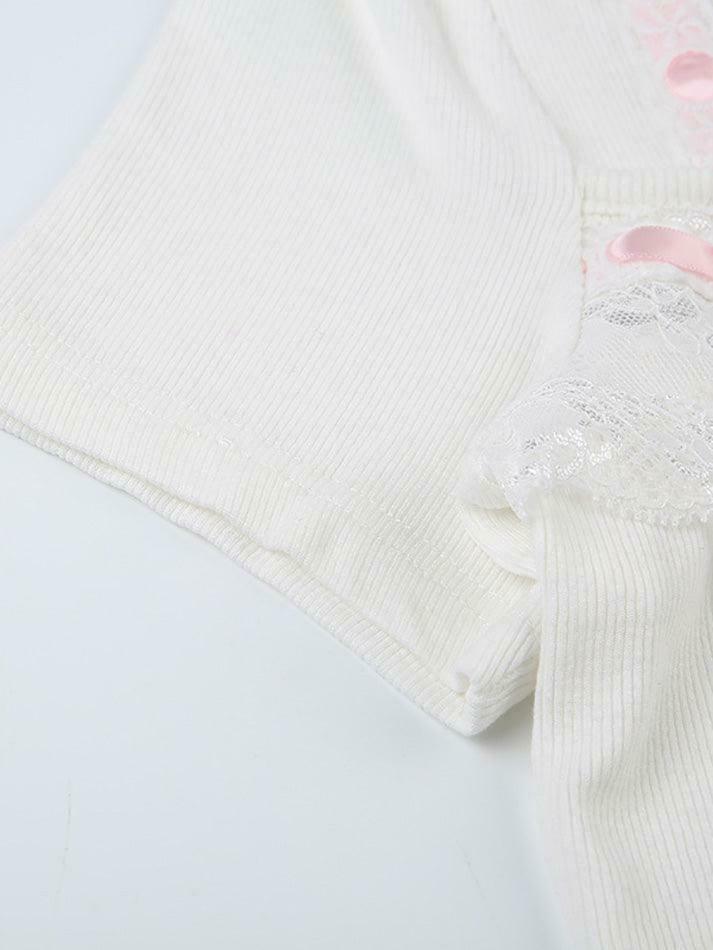 Square Neck Lace Trim Tee: Y2K Fashion Aesthetic Top for Women - Coquette & Grunge Style Square Neck Lace Trim Tee: Y2K Fashion Aesthetic Top for Women - Coquette & Grunge Style