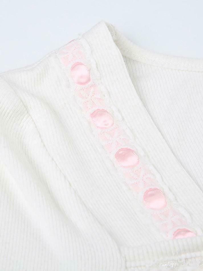 Square Neck Lace Trim Tee: Y2K Fashion Aesthetic Top for Women - Coquette & Grunge Style Square Neck Lace Trim Tee: Y2K Fashion Aesthetic Top for Women - Coquette & Grunge Style