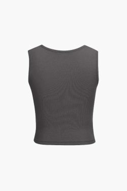 Square Neck Ruched Tank Top - Y2K Fashion Staple for Coquette and Grunge Aesthetics