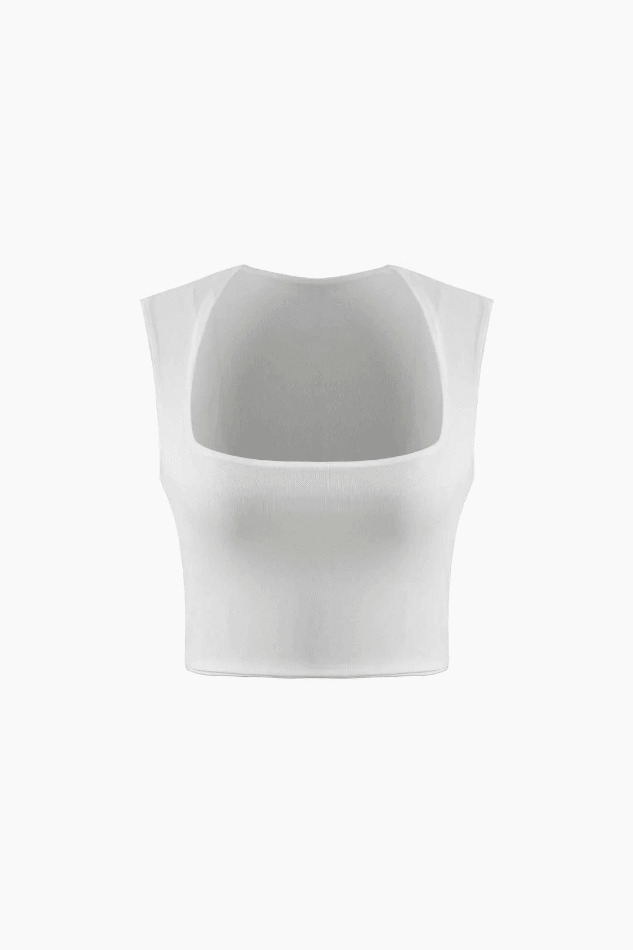 Square Neck Tank Top in Y2K Fashion with Coquette Aesthetic - Grunge Style Cute Tops for Women Square Neck Tank Top in Y2K Fashion with Coquette Aesthetic - Grunge Style Cute Tops for Women