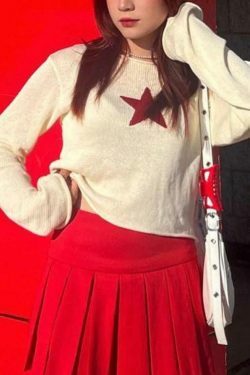 Star Crochet Knit Cropped Sweater - Y2K Aesthetic Fashion for Women - Coquette Style Grunge Outfit