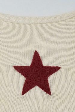 Star Crochet Knit Cropped Sweater - Y2K Aesthetic Fashion for Women - Coquette Style Grunge Outfit