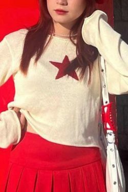 Star Crochet Knit Cropped Sweater - Y2K Aesthetic Fashion for Women - Coquette Style Grunge Outfit