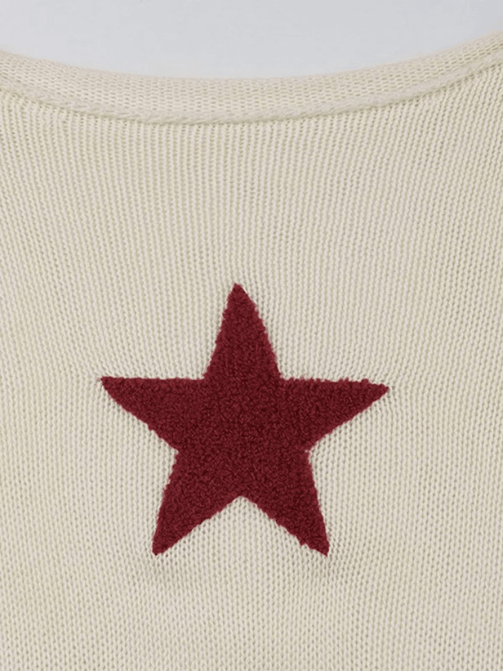 Star Crochet Knit Top: Y2K Fashion Aesthetic with Coquette and Grunge Vibes