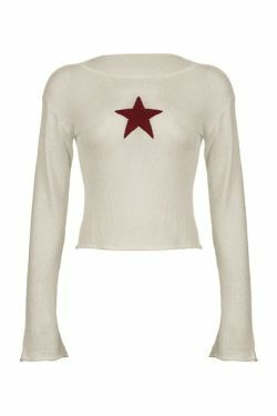 Star Crochet Knit Top: Y2K Fashion Aesthetic with Coquette and Grunge Vibes